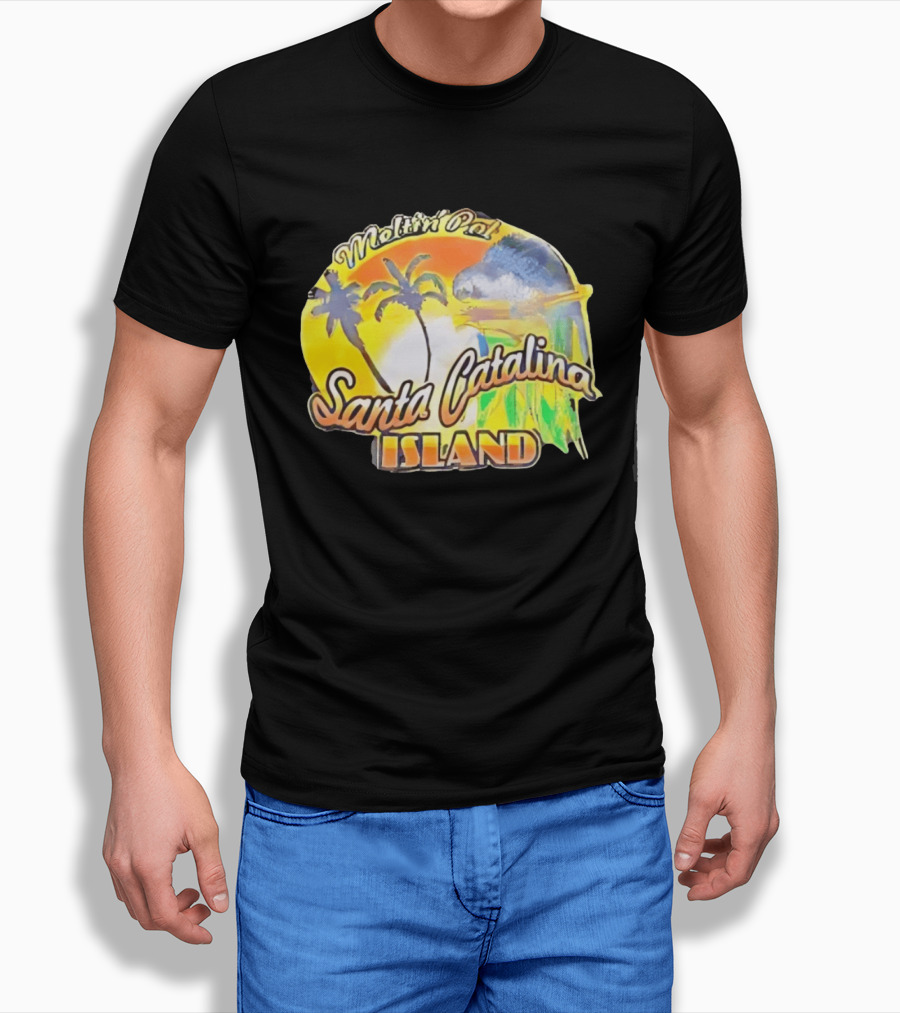 Meltin Pot Santa Catalina Island Palm Trees Ocean Sunrise T-Shirt