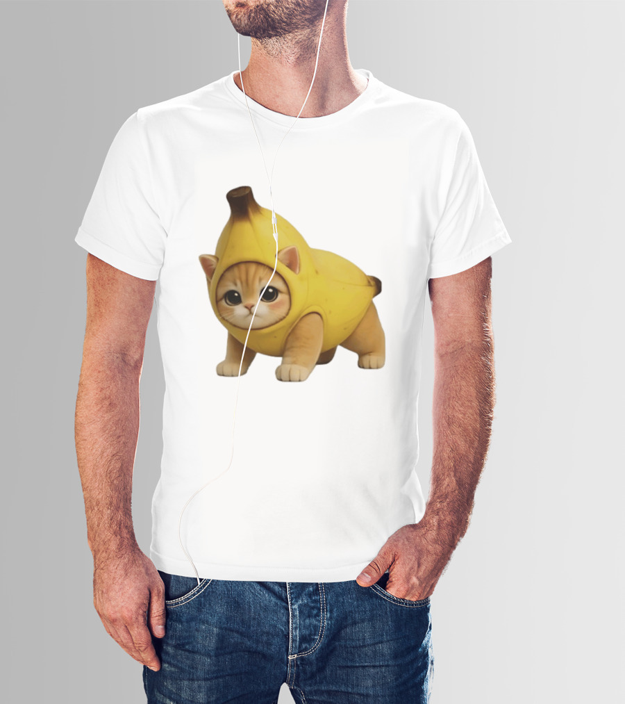 Banana Kitty Cute Cat In Fruit Costume T-Shirt
