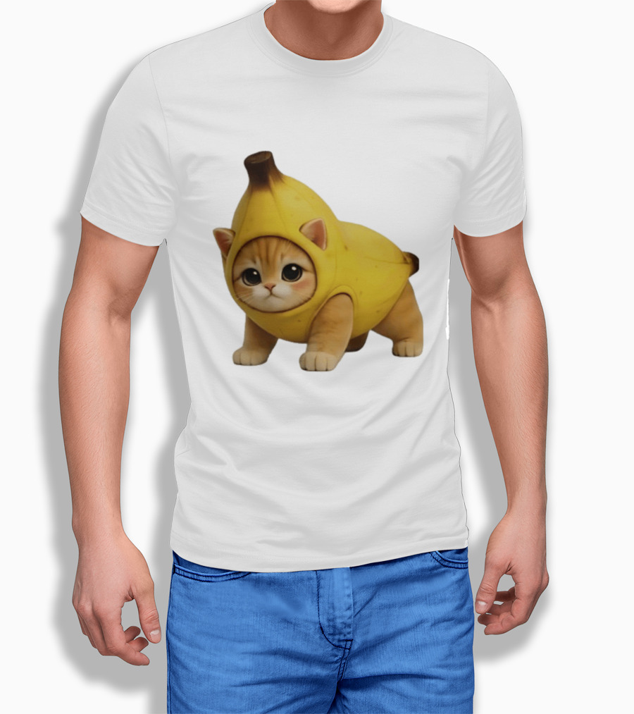 Banana Kitty Cute Cat In Fruit Costume T-Shirt