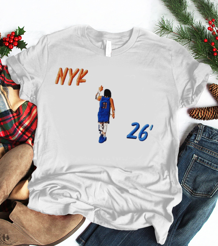 NYK Jalen Brunson Caricature 26' Basketball NBA New York Knicks T-Shirt