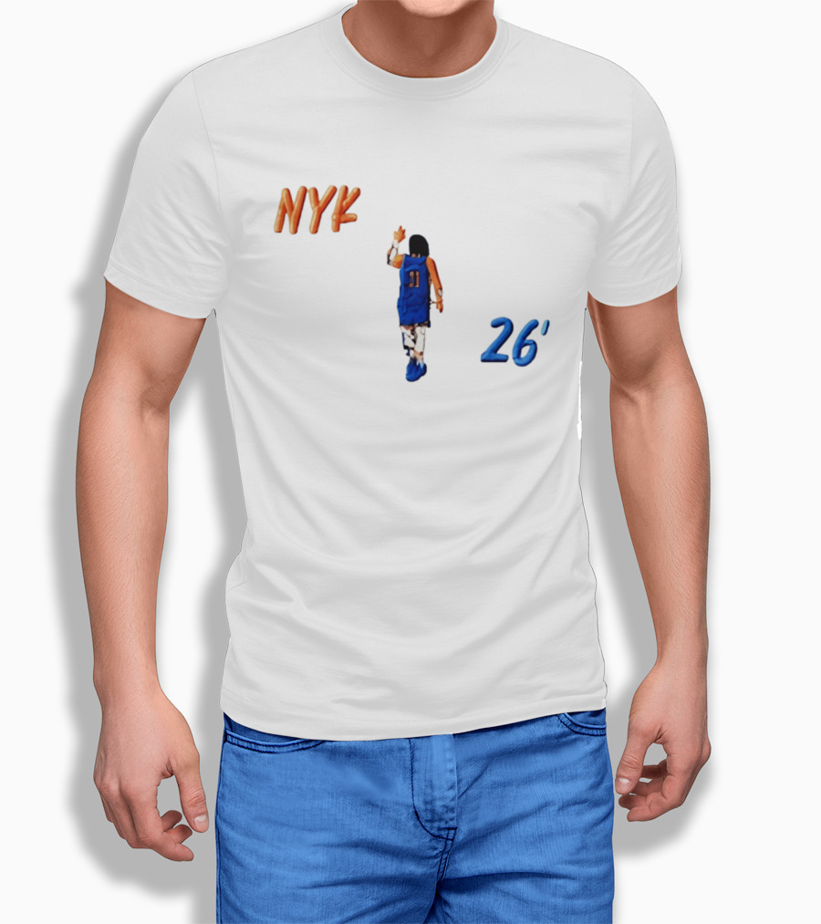 NYK Jalen Brunson Caricature 26' Basketball NBA New York Knicks T-Shirt