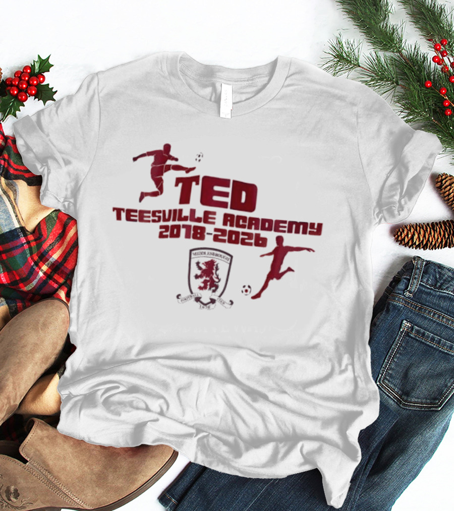 Middlesbrough FC Ted Teesville Academy 2018 2026 Soccer Crest Footballer T-Shirt