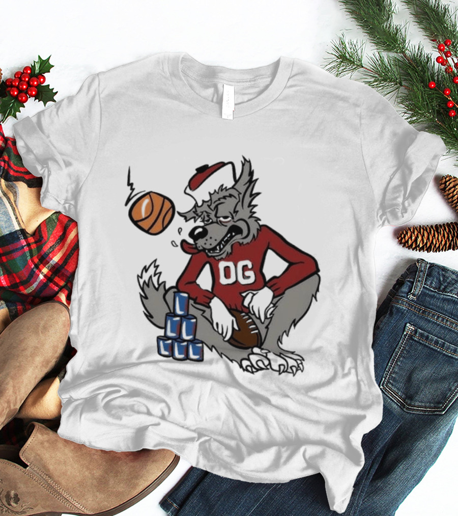 Nc State Wolfpack NCAA Game Day Tailgate Sports Basketball Wolf With Blocks T-Shirt