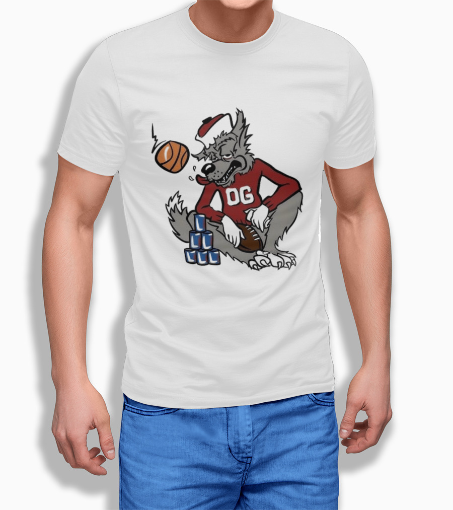 Nc State Wolfpack NCAA Game Day Tailgate Sports Basketball Wolf With Blocks T-Shirt