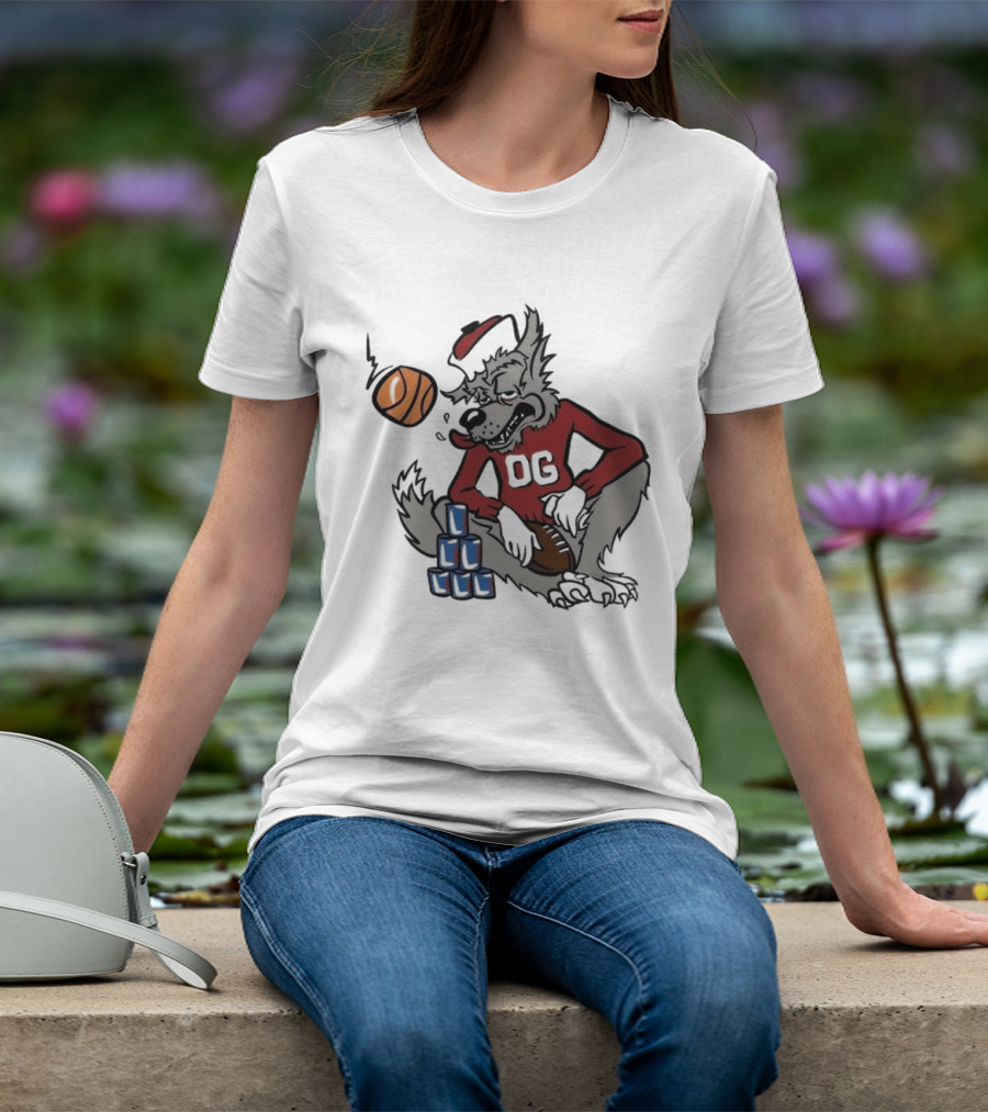 Nc State Wolfpack NCAA Game Day Tailgate Sports Basketball Wolf With Blocks T-Shirt