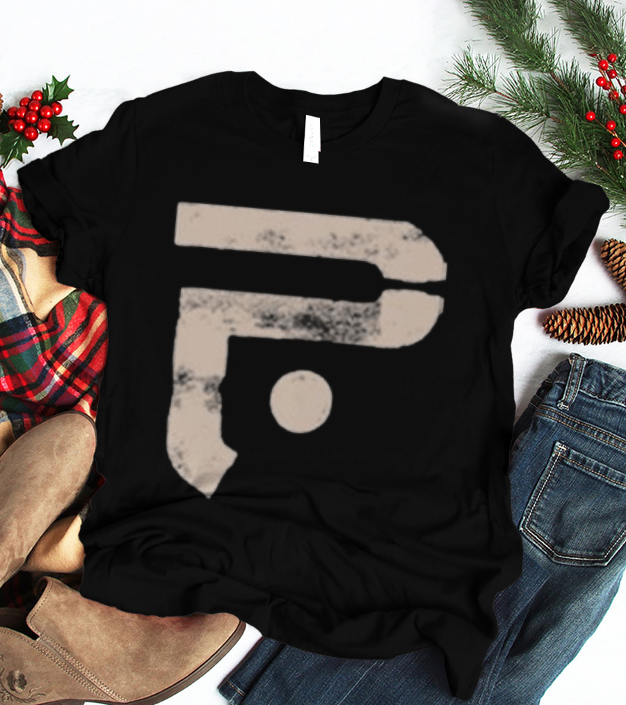 A Pale White Dot Abstract Symbol With Textured Circular Motif T-Shirt