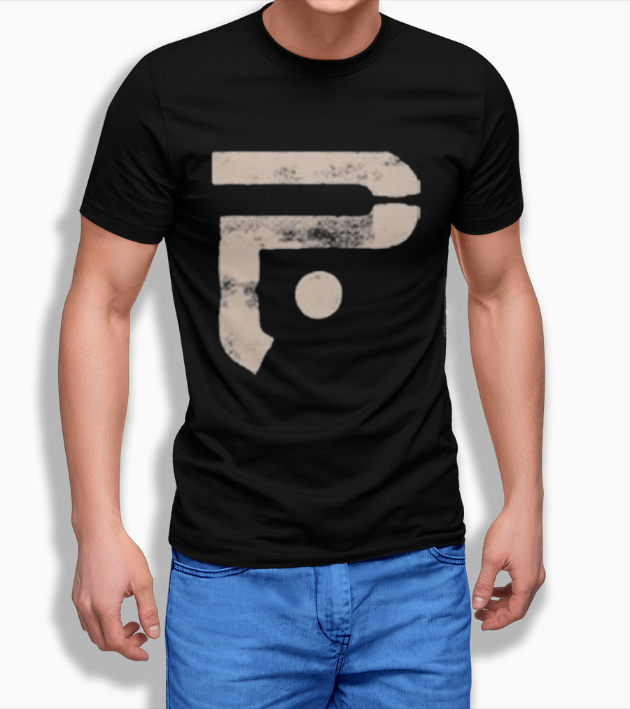 A Pale White Dot Abstract Symbol With Textured Circular Motif T-Shirt
