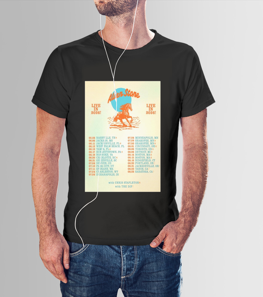 Allen Stone Live In 2026 Tour Dates With Chris Stapleton And The Dip T-Shirt