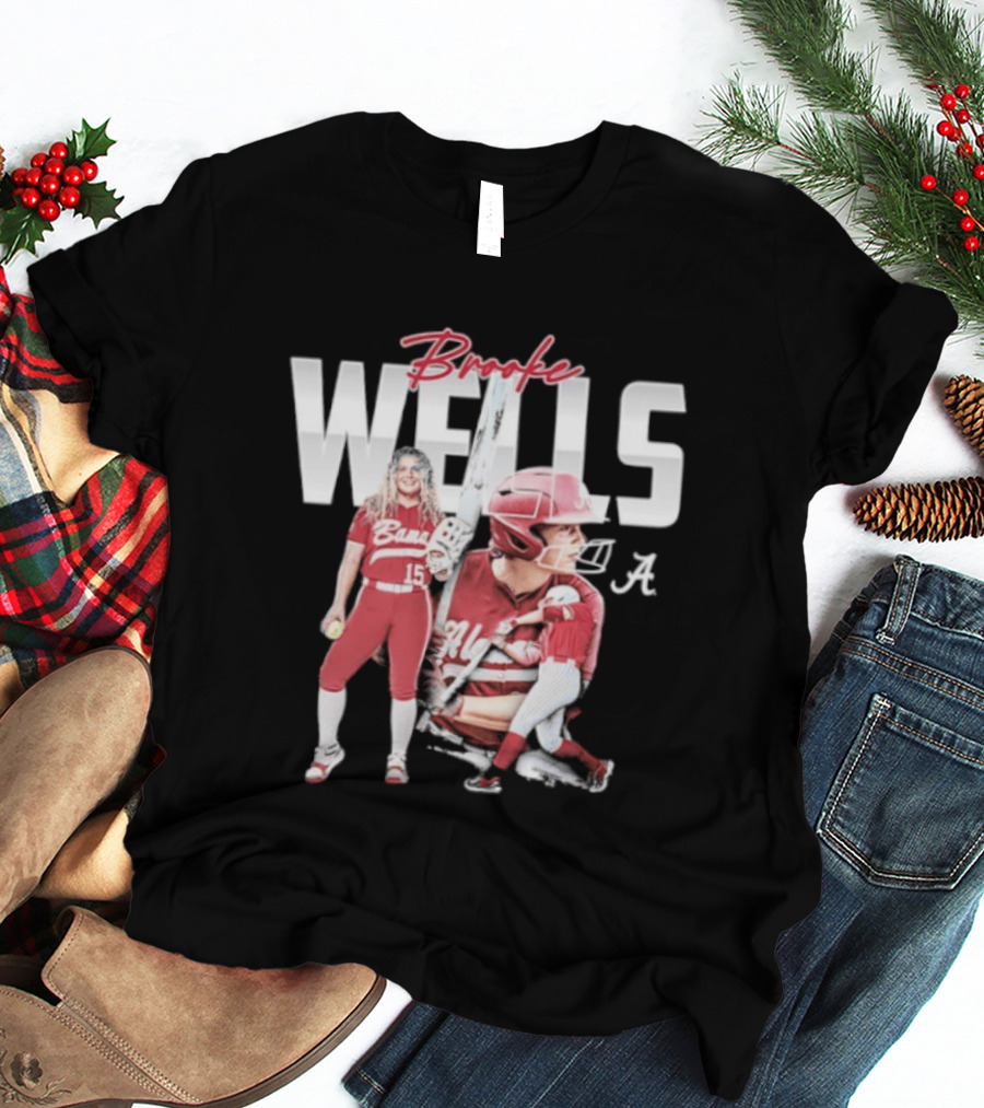 Brooke Wells Alabama Softball Crimson Tide Player Collage T-Shirt