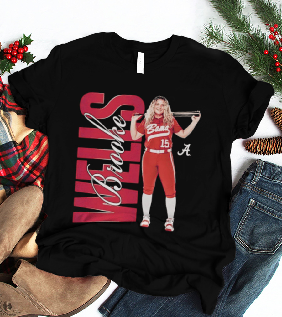 Brooke Wells Bama Crimson Tide Softball Player 15 Alabama T-Shirt