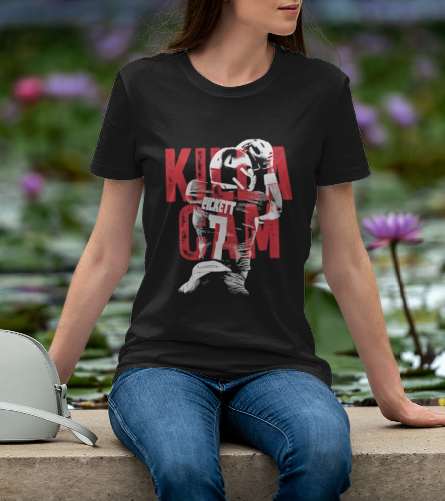 Killa Cam Pickett Kansas Jayhawks 7 Bitmap Overlay T-Shirt