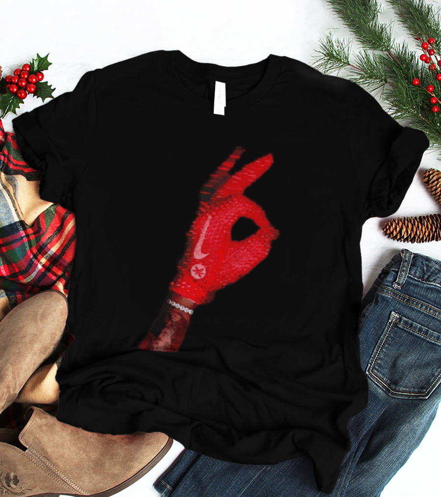 Ohio State Buckeyes Ice Glove Iceman Nike Scarlet Football Glove T-Shirt