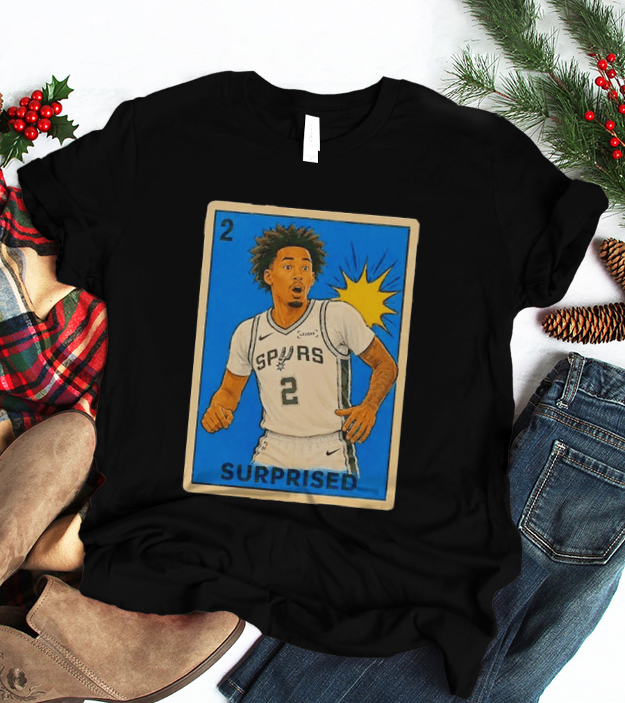 Surprised Dylan Harper Spurs Basketball Card T-Shirt