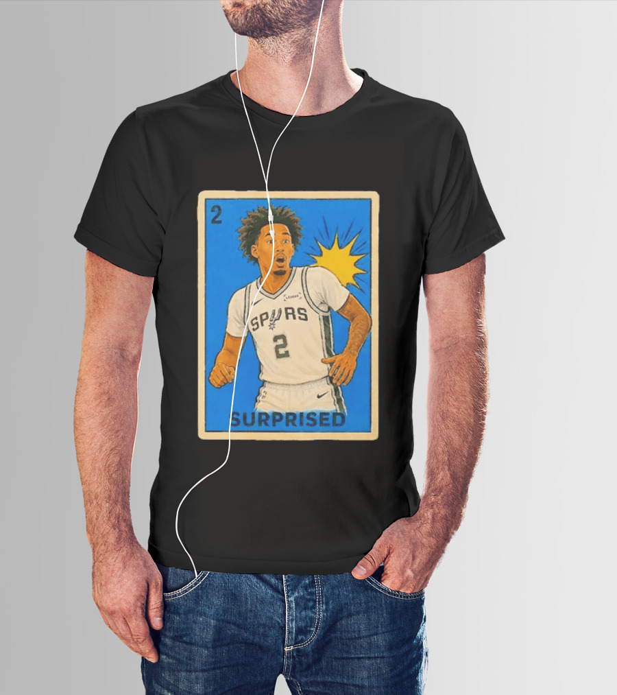 Surprised Dylan Harper Spurs Basketball Card T-Shirt