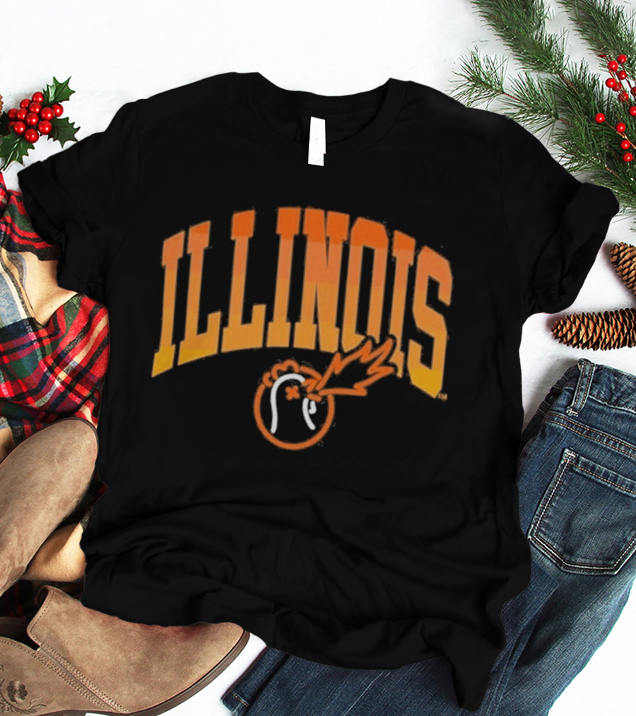 Illinois Hot Ones Heat Chart Flame Orange T-Shirt