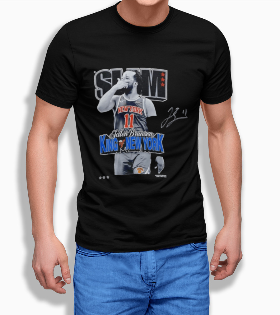 Slam Jalen Brunson King Of New York Knicks 11 Autographed Cover T-Shirt