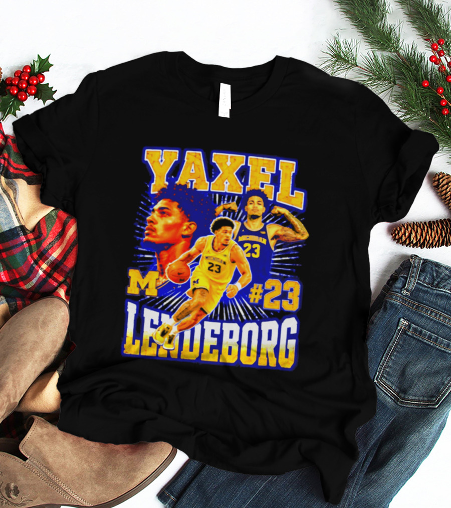 Yaxel Lendeborg Michigan Wolverines M #23 Basketball Player T-Shirt