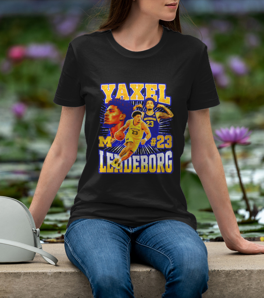 Yaxel Lendeborg Michigan Wolverines M #23 Basketball Player T-Shirt