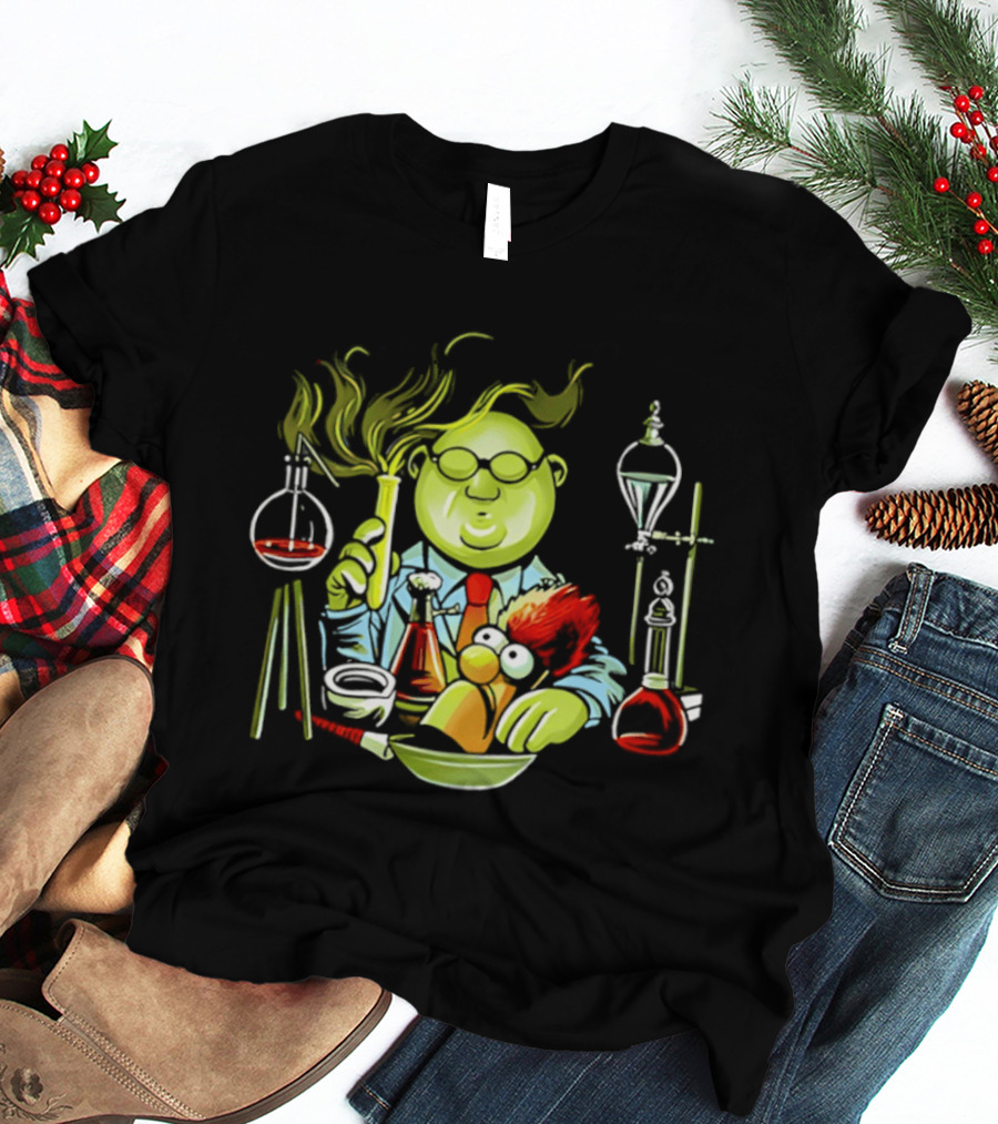 Dr Bunsen Honeydew And Beaker With Re Animator Science Lab Experiment T-Shirt