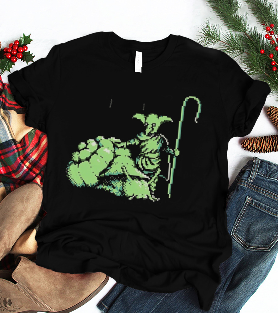 Goblin Shepherd With Staff Pixel T-Shirt