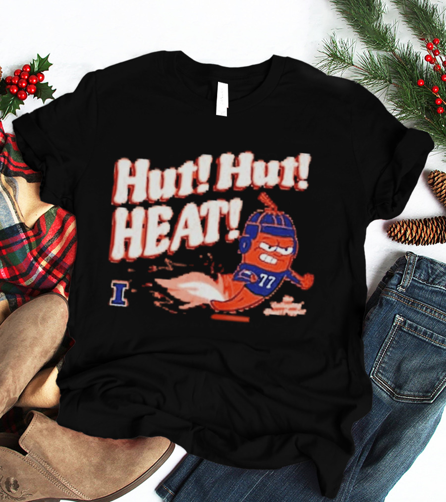 Illinois Galloping Ghost Pepper Hut Hut Heat Football 77 T-Shirt
