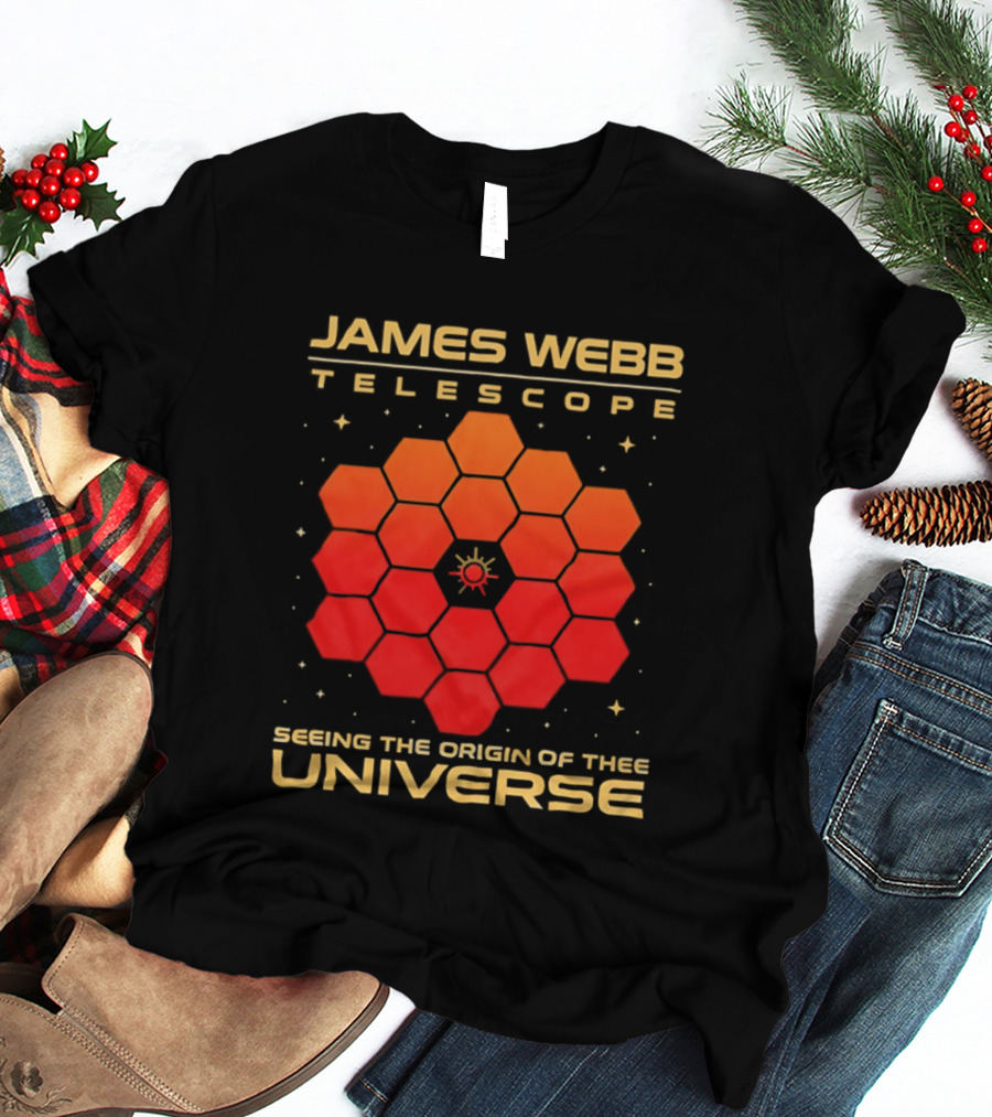 James Webb Telescope Hexagonal Mirrors Seeing The Origin Of The Universe T-Shirt