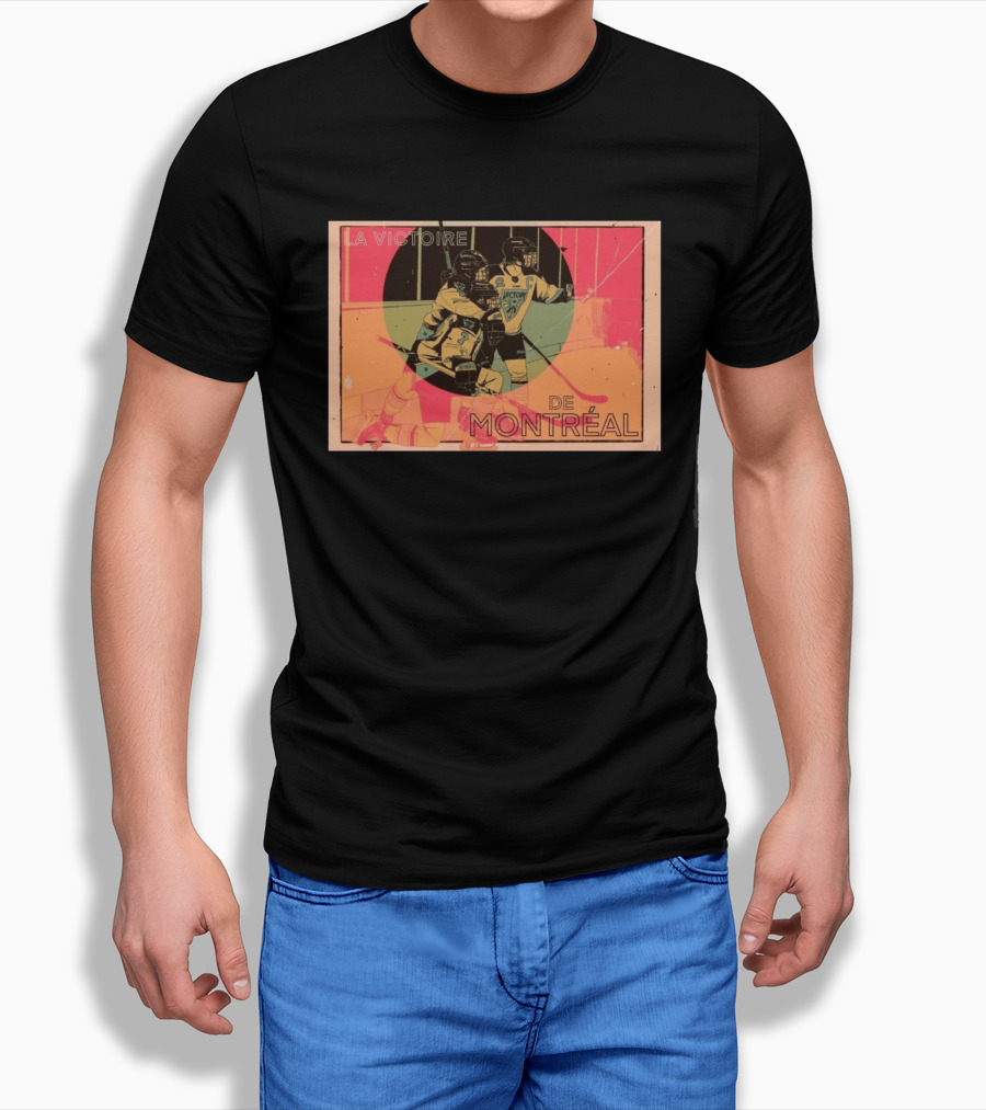La Victoire De Montréal Hockey Vintage Pop T-Shirt