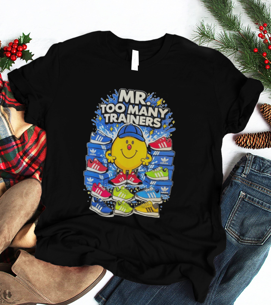 Mr Too Many Trainers Adidas Shoe Boxes Fun Sports T-Shirt
