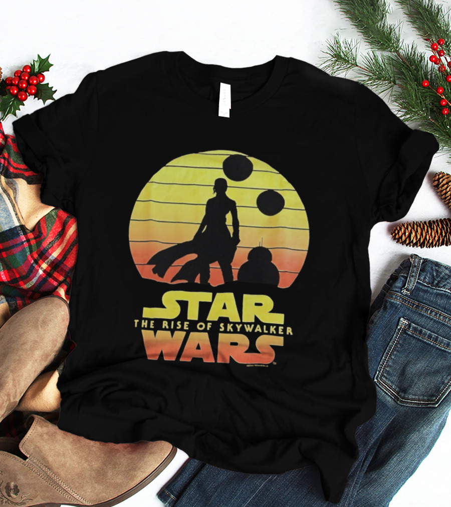 Star Wars The Rise Of Skywalker Silhouette Sunset Scene T-Shirt