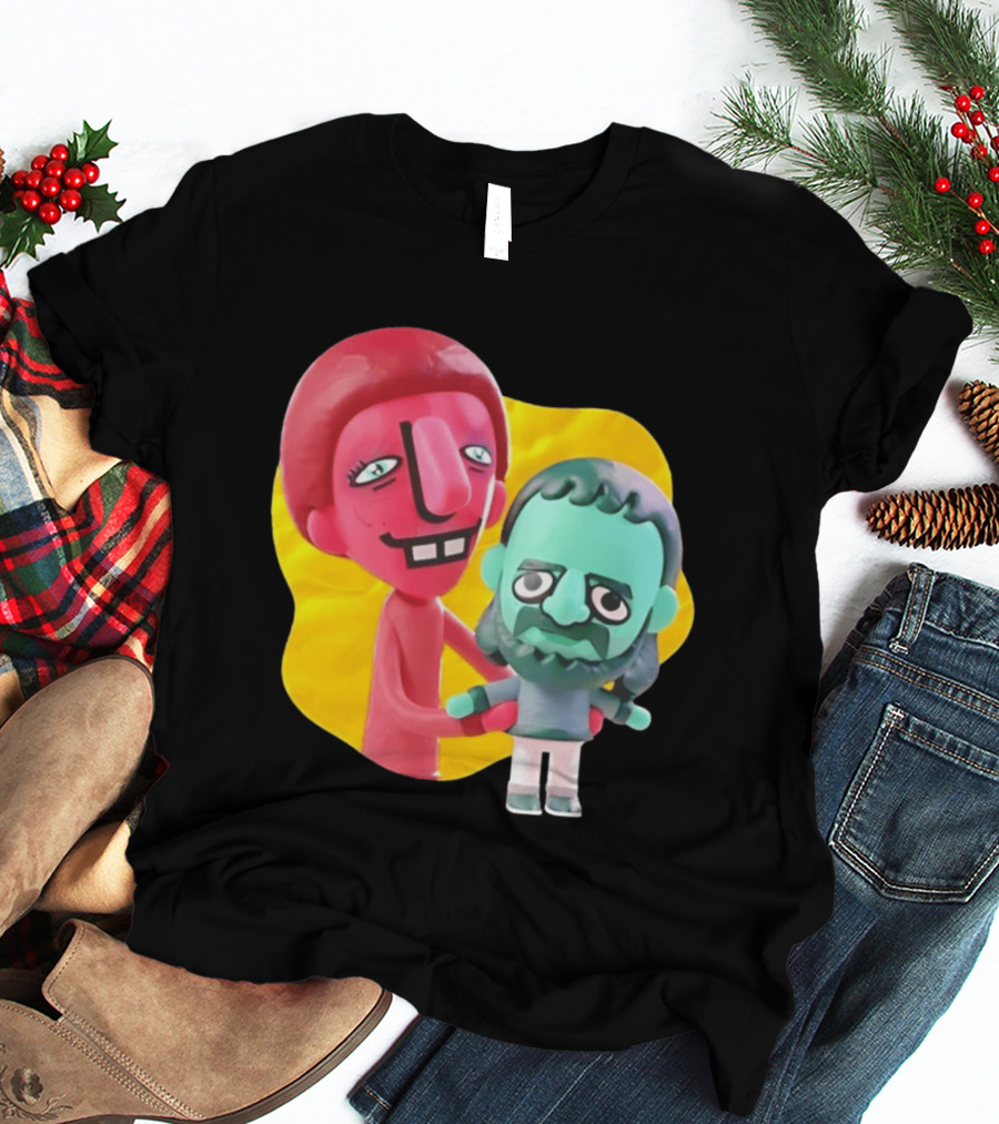 The Best Buds Colorful Character Figures Hugging Playful T-Shirt