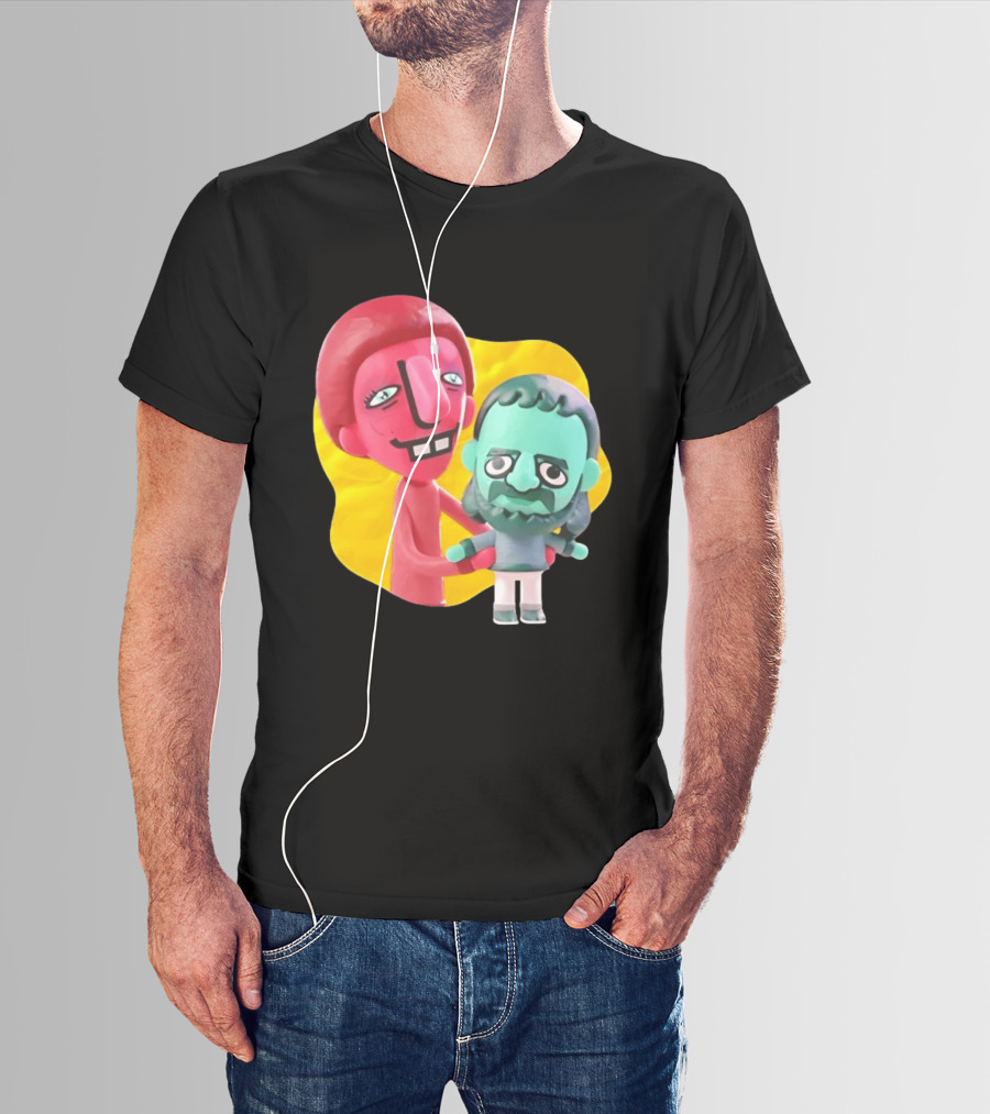 The Best Buds Colorful Character Figures Hugging Playful T-Shirt