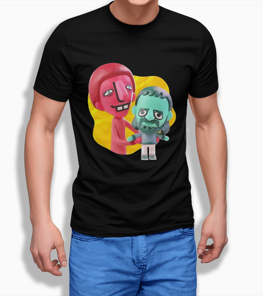 The Best Buds Colorful Character Figures Hugging Playful T-Shirt