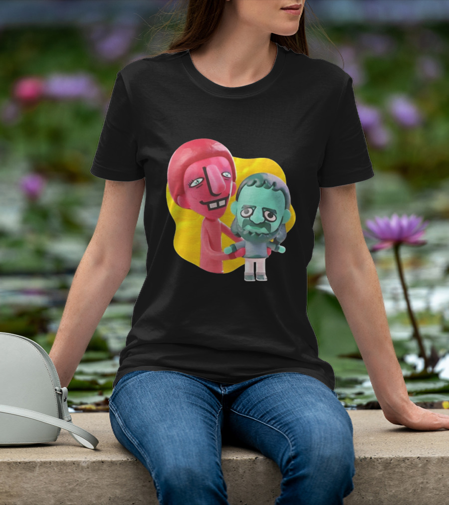 The Best Buds Colorful Character Figures Hugging Playful T-Shirt