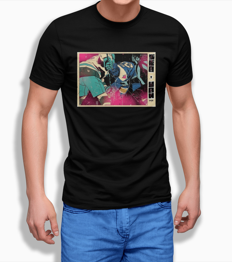 Face Off 2026 Intense Ice Hockey Action T-Shirt
