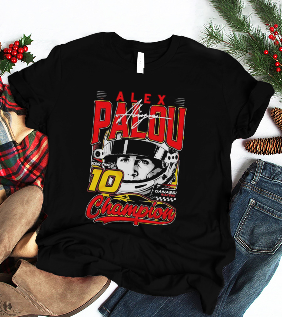 Alex Palou 10 Champion Racing Helmet Signature T-Shirt