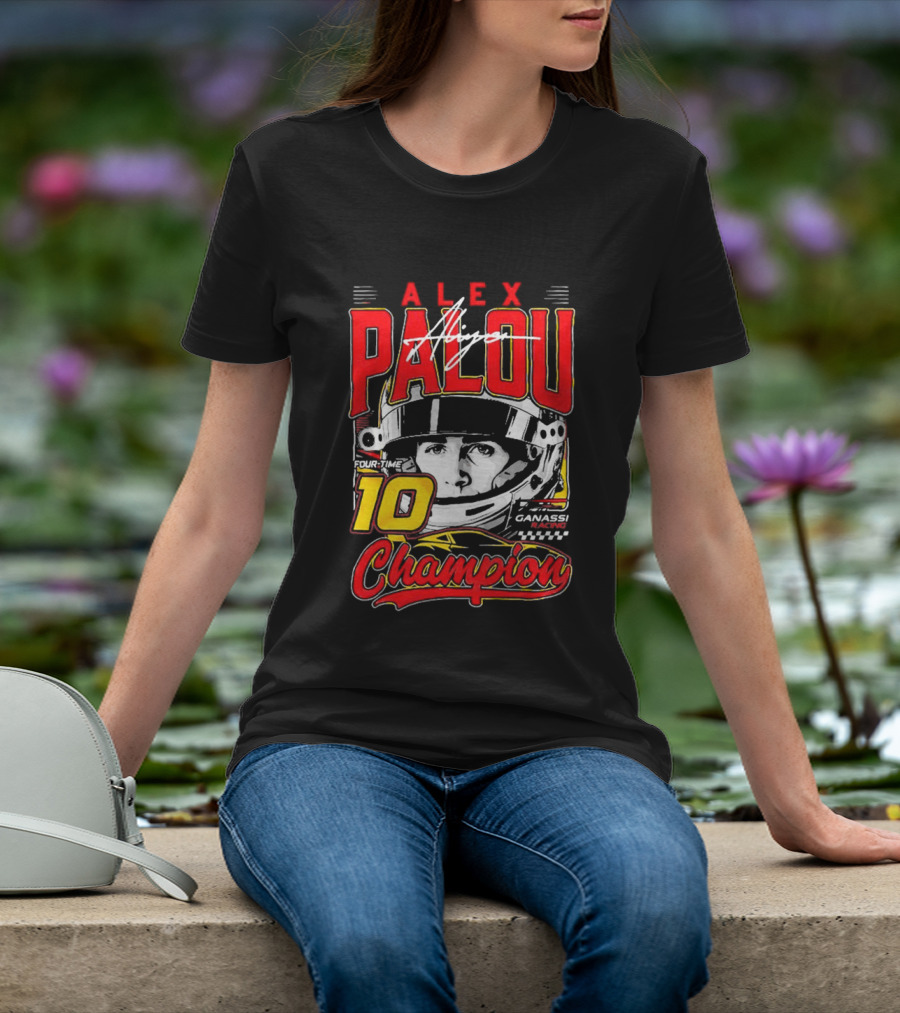 Alex Palou 10 Champion Racing Helmet Signature T-Shirt