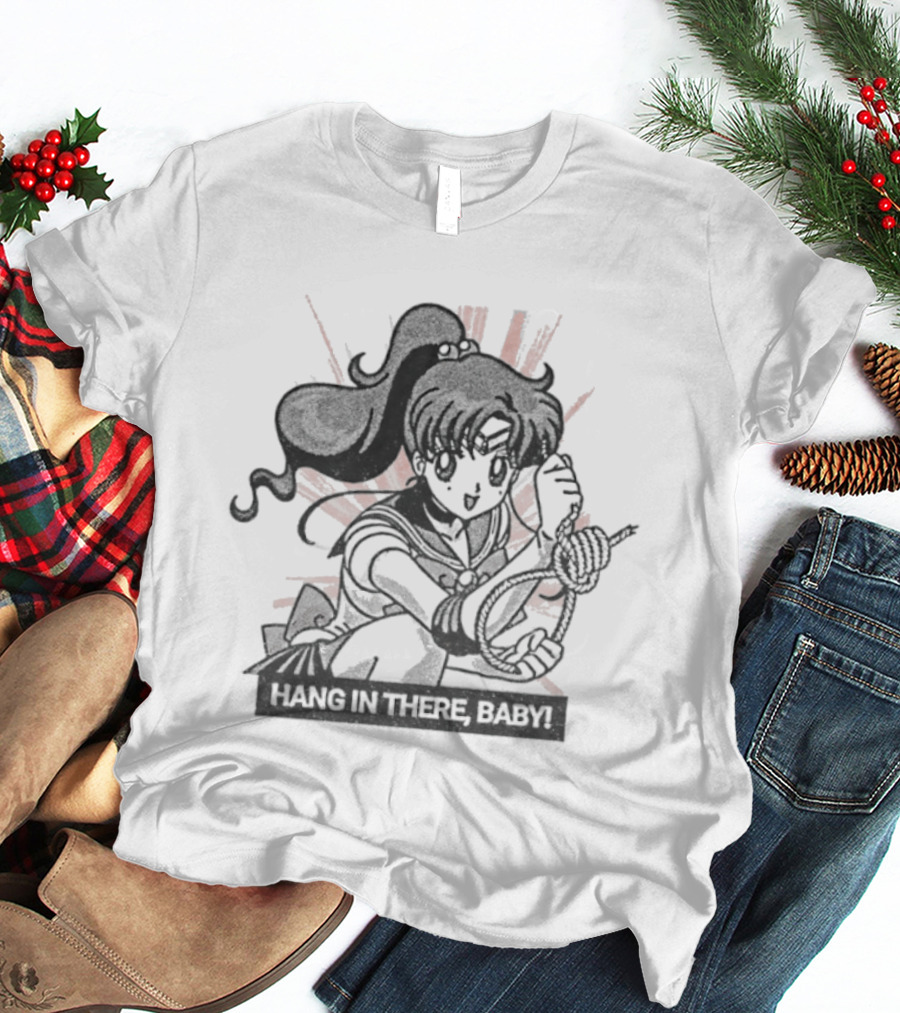 Makoto Kino Sailor Moon Hang In There Baby Retro Anime T-Shirt