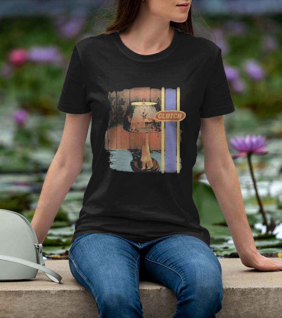 Clutch Transnational Speedway League Lamp Imagery With Deer And Wood Paneling T-Shirt