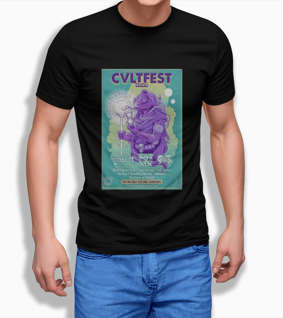 CVLTFEST 2026 Café INDIEpendent Scunthorpe May 30 Tour Featuring Mastiff Snow Gurt T-Shirt