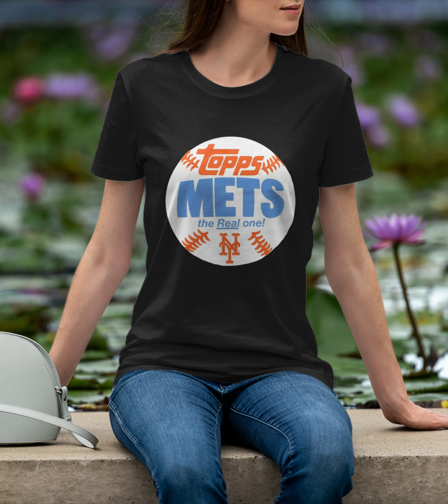 New York Mets Topps The Real One Baseball Shape T-Shirt