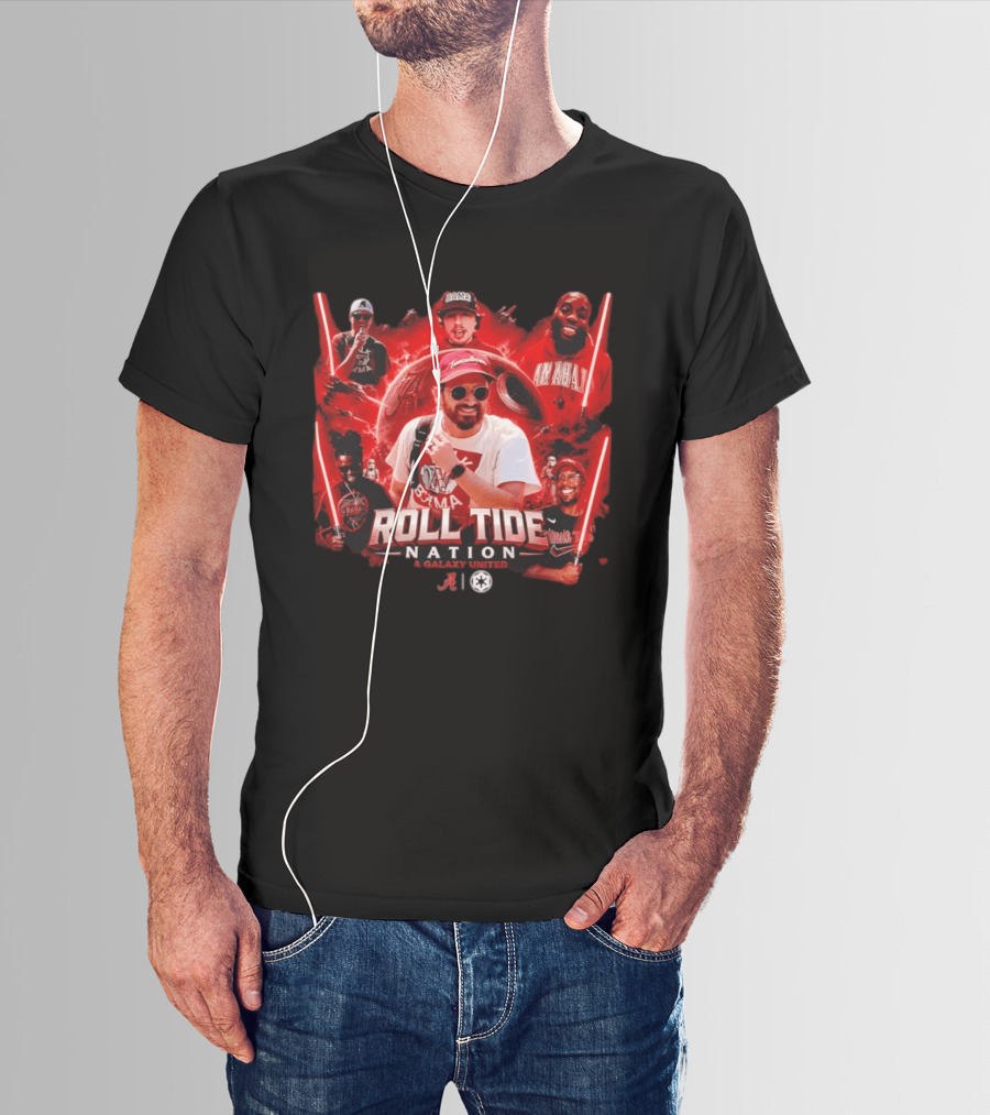 Roll Tide Nation Galaxy United Alabama Crimson Tide Bama Fandom T-Shirt