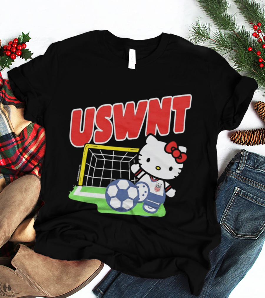 USWNT Hello Kitty Soccer Goal Collaboration USA Soccer Team T-Shirt