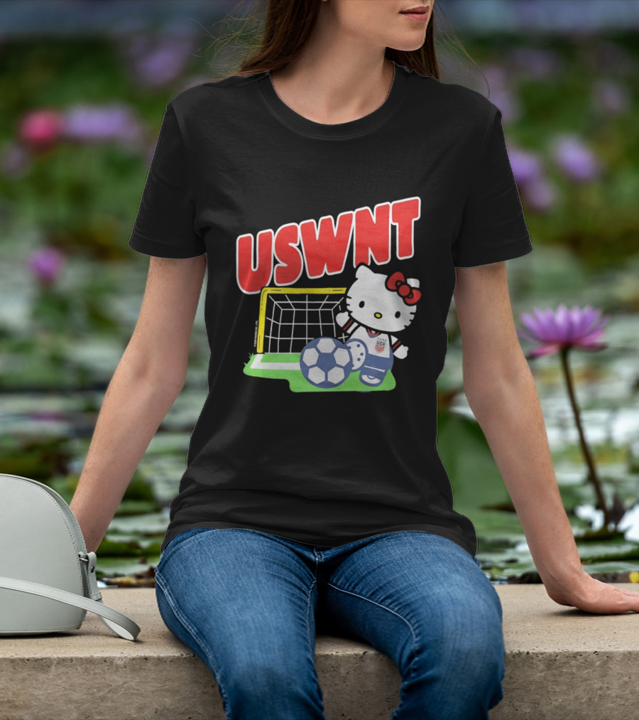 USWNT Hello Kitty Soccer Goal Collaboration USA Soccer Team T-Shirt