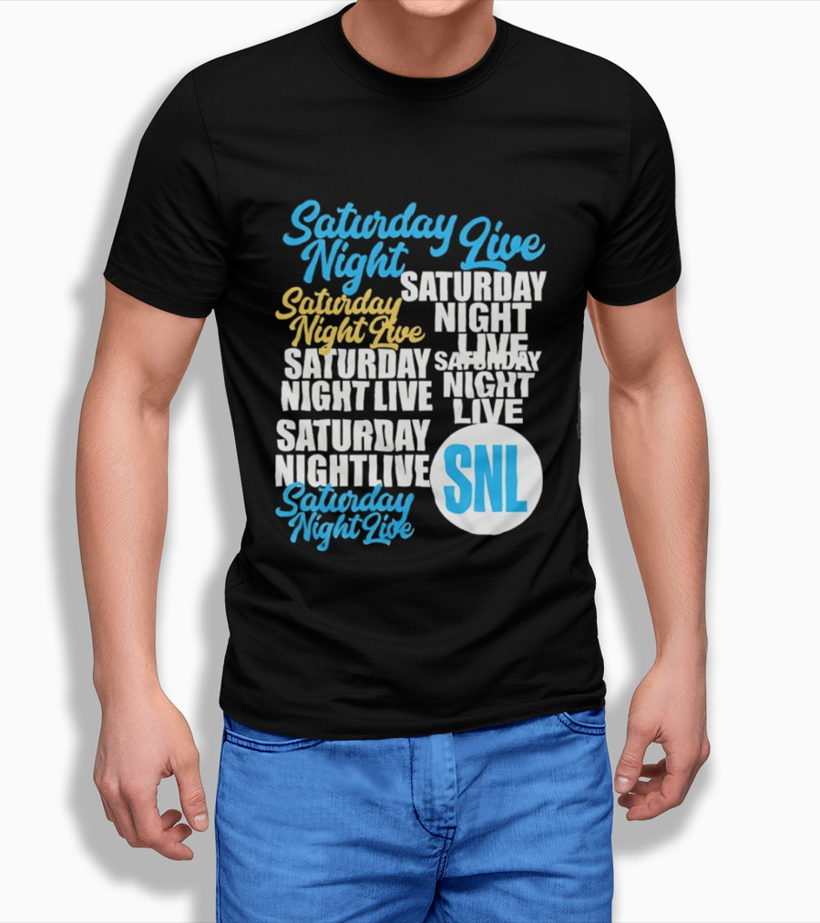 Saturday Night Live SNL Repeat Text Collage T-Shirt