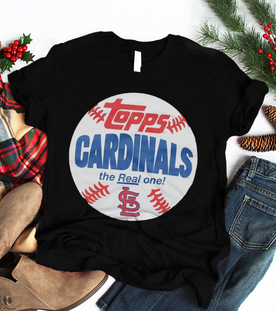 Topps Cardinals The Real One MLB Baseball Shape St. Louis T-Shirt