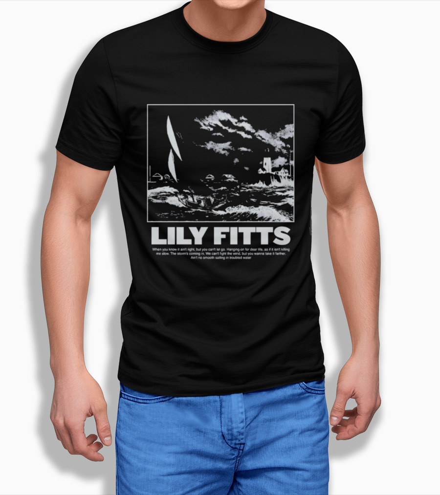 Lily Fitts Troubled Water Sailing And Lighthouse T-Shirt