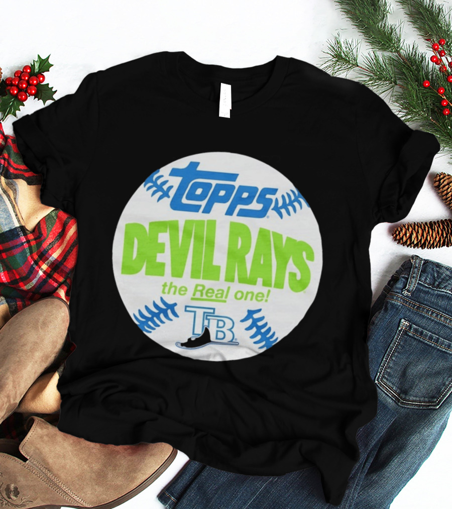 Tampa Bay Devil Rays Topps The Real One TB Vintage Baseball T-Shirt