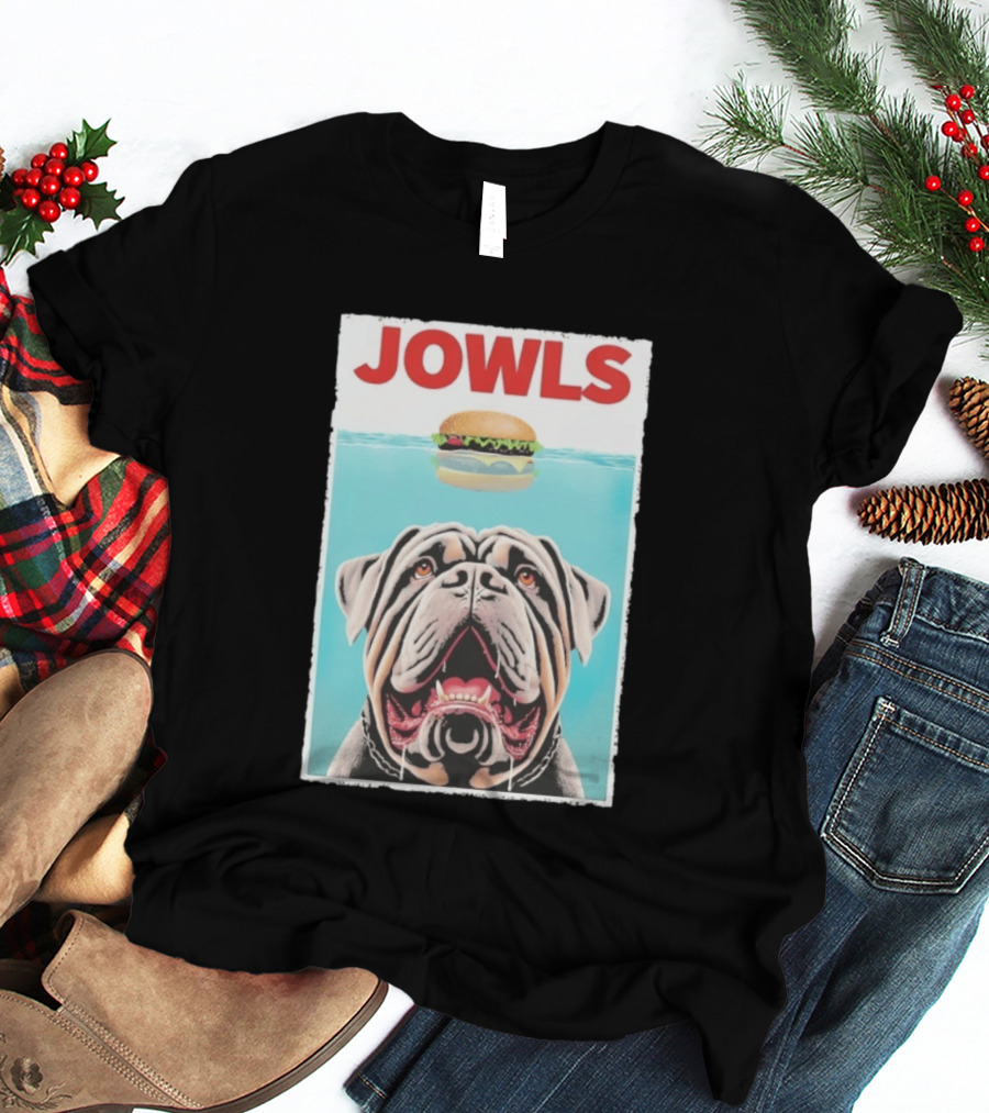 Jowls Mastiff Burger Floating Above Water T-Shirt