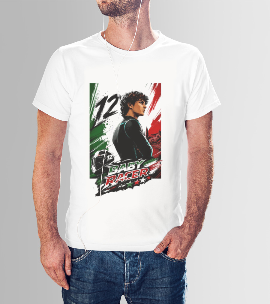 12 Baby Racer Italy Flag Motorcycle Racing Art With Italian T-Shirt