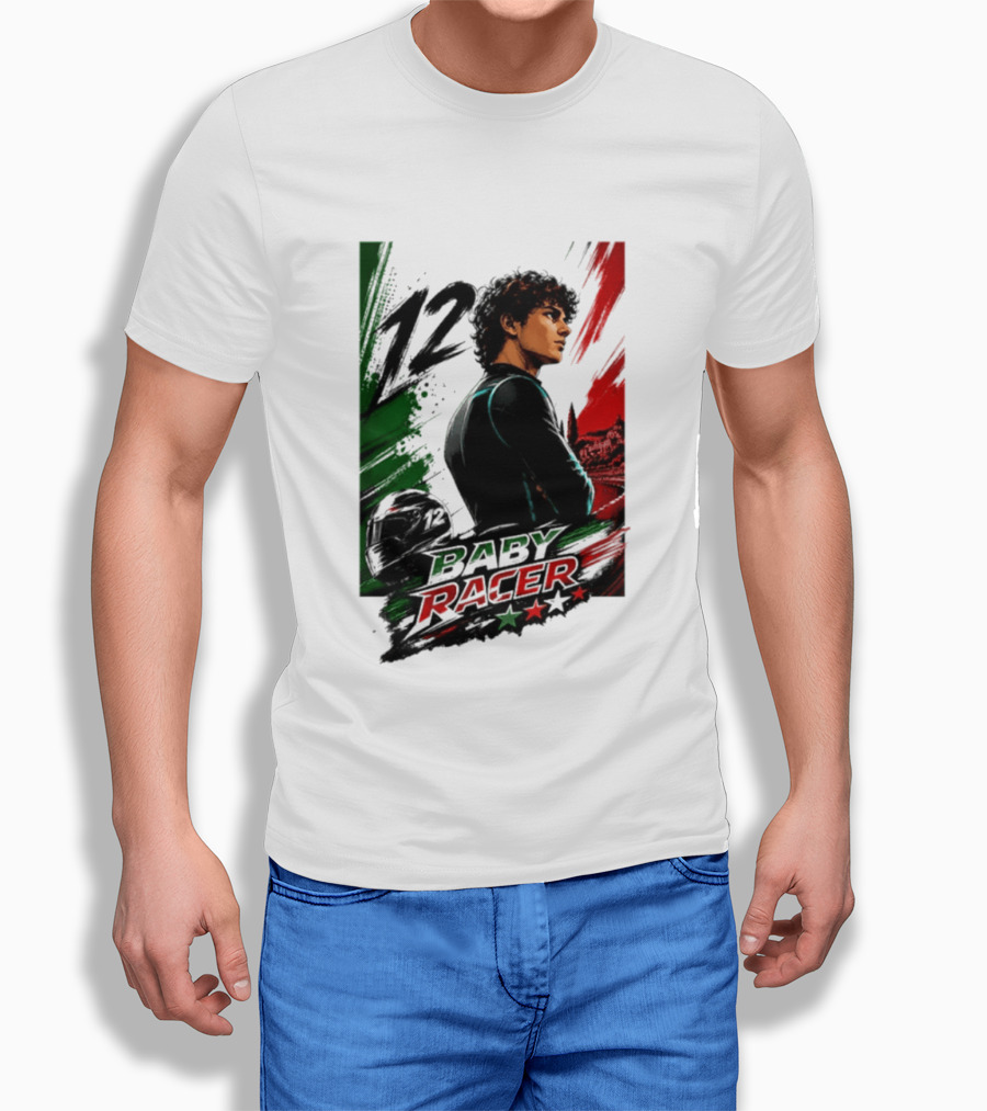 12 Baby Racer Italy Flag Motorcycle Racing Art With Italian T-Shirt